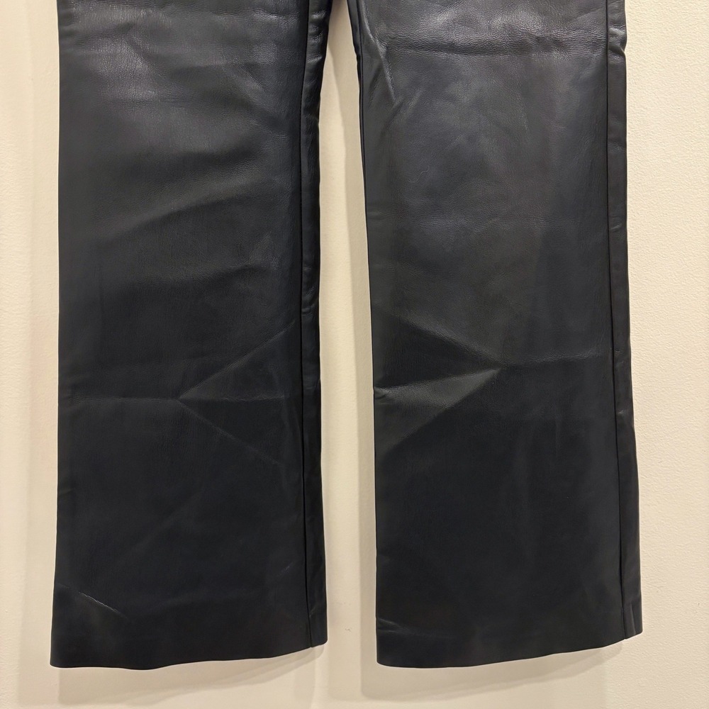 Aritzia Wilfred‎ The Melina Low-Rise Flare Pant Vegan Leather Black Size 10 NEW - Picture 6 of 9